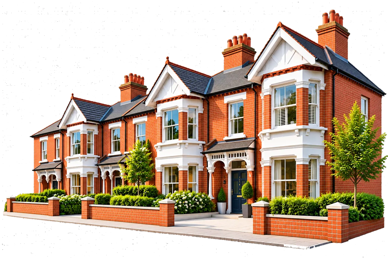Traditional British terraced homes